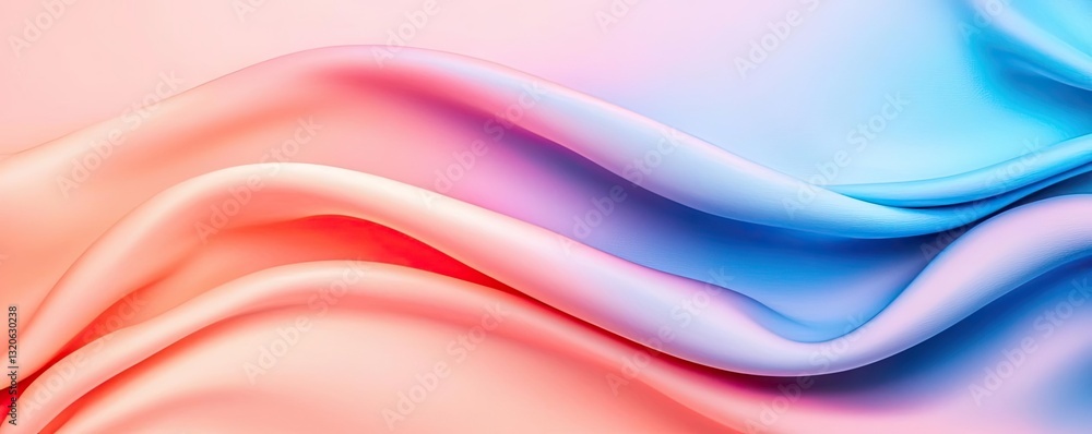 Aufkleber pastel color illustration abstract background concept. soft flowing fabric with gradients of pink an
