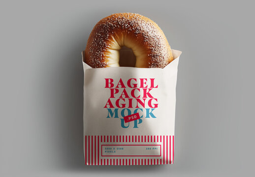 Bagel Bread Bag Packaging Mockup for Design and Branding Projects