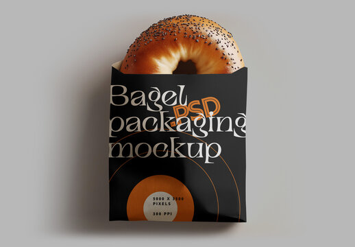 Bagel Bread Bag Packaging Mockup for Design and Branding Projects