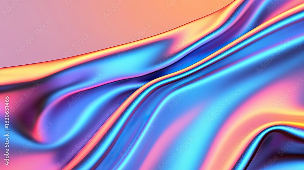 Poster vibrant color art abstract background idea. a vibrant wave of colorful silk fabric flowing with smoo
