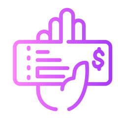 cheque Line Gradient Icon