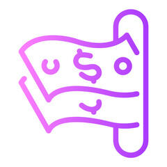 money cash Line Gradient Icon