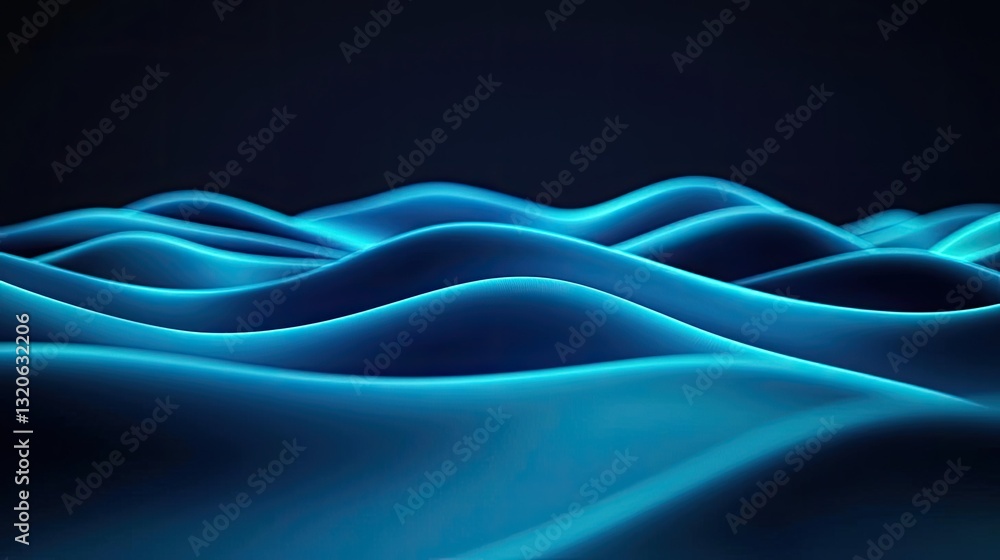 Aufkleber waterscape abstract background concept. abstract view of flowing waves in vibrant blue shades, creat