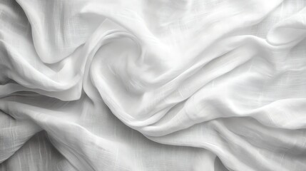 Fototapeta premium Soft White Fabric Draping with Elegant Folds and Delicate Texture