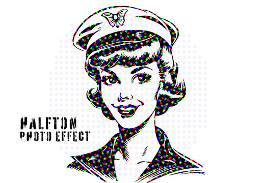 Halfton Photo Effect