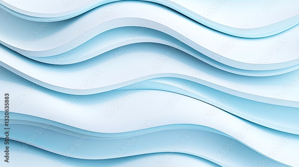 Poster waterscape abstract background concept. abstract wavy layers in soothing blue tones creating a moder