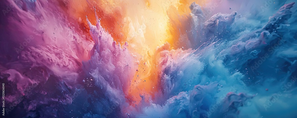 Poster vibrant color art abstract background idea. a vibrant and colorful abstract representation of clouds