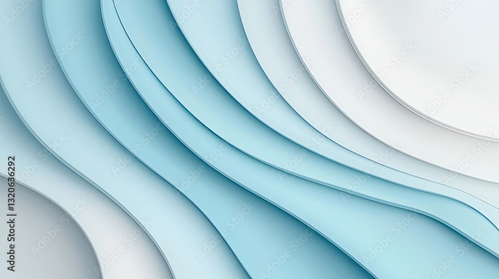 Poster waterscape abstract background concept. abstract layered design in soft blue hues creating a modern,