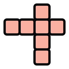 Scrabble icon in flat line style representing word games vocabulary and language learning ideal for education entertainment and puzzle concepts.