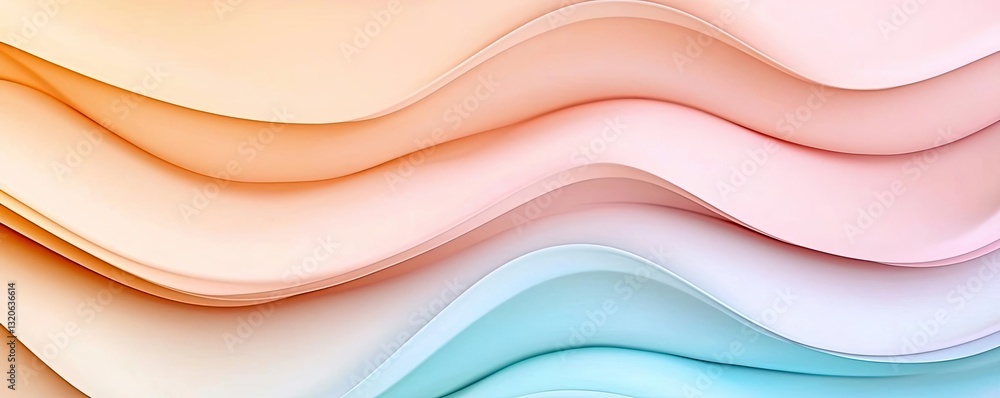 Poster pastel color illustration abstract background concept. abstract wave pattern in soft pastel colors f