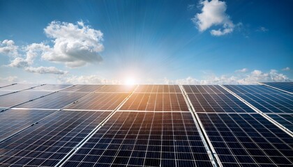 expansive solar panels under a bright sunny sky