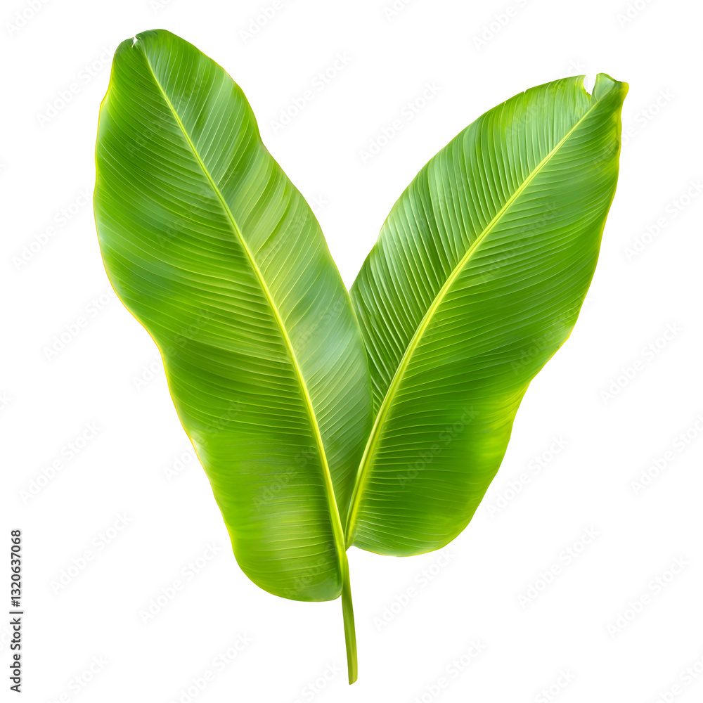 Aufkleber stunning and vivid tropical banana leaf with a gently curved shape deep green tones and finely detai