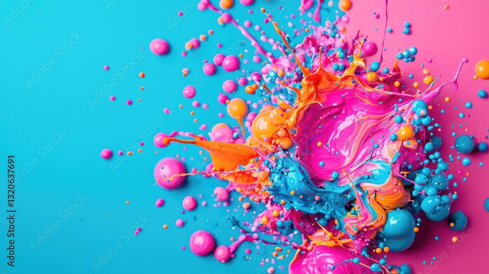 Aufkleber vibrant color art abstract background idea. vibrant paint splash creating an explosion of colors on 