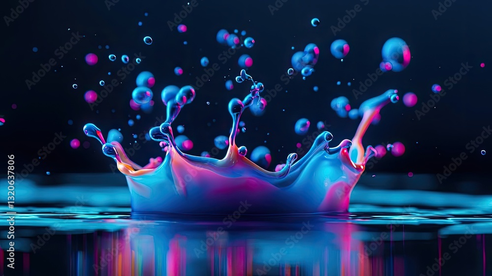 Poster vibrant color art abstract background idea. a vibrant splash of colorful liquid creating dynamic bub