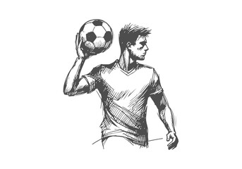  Soccer Player hand drawn sketch illustration vector  © Shutoda