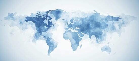 World Map, Watercolor Effect, Global View