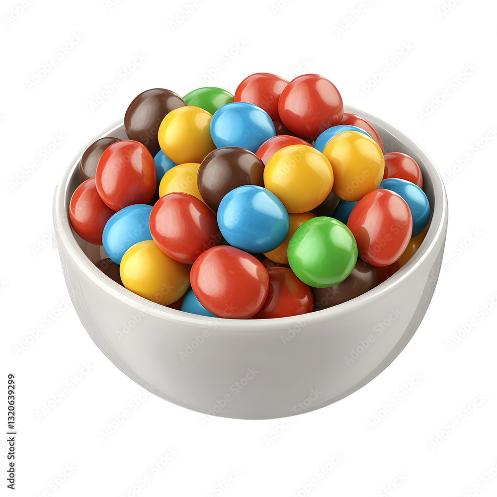 Aufkleber captivating close up image of a white bowl brimming with a delightful assortment of colorful candy c