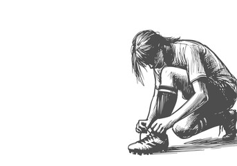  Soccer Player hand drawn sketch illustration vector 