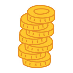 golden coins falling on top of each other icon