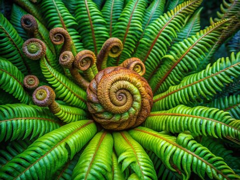 Aerial View of Fern Colony Showing Circinate Vernation - Pterophyta Botany Education