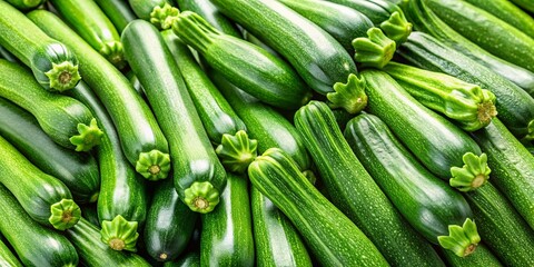 Obraz premium Aerial View of Fresh Green Zucchini Harvest - Healthy Vegetarian Food