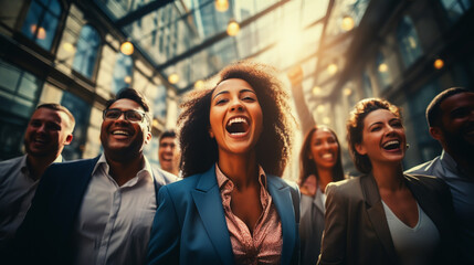 Obraz premium Successful entrepreneurs and business people achieving goals