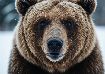 Grizzly Bear Portrait in Forest