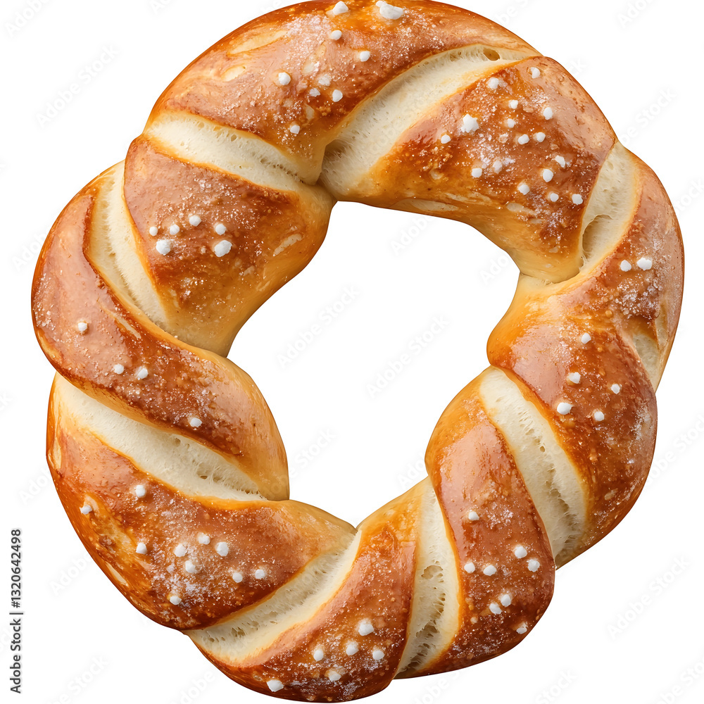 Poster warm and twisted bakery style pretzel with crispy outer layer and subtle highlights elegantly floati