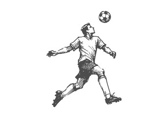 Obraz premium Soccer Player hand drawn sketch illustration vector 