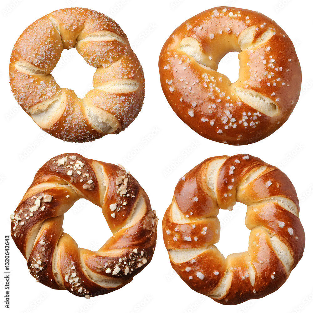 Poster warm freshly baked bakery style pretzel with a perfectly twisted shape crispy outer layer and subtle