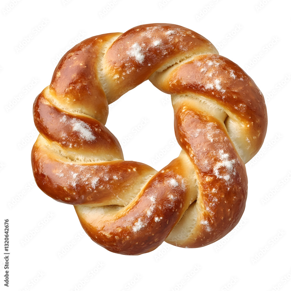 Poster warm bakery style pretzel with a perfectly twisted shape crispy outer layer and subtle highlights el