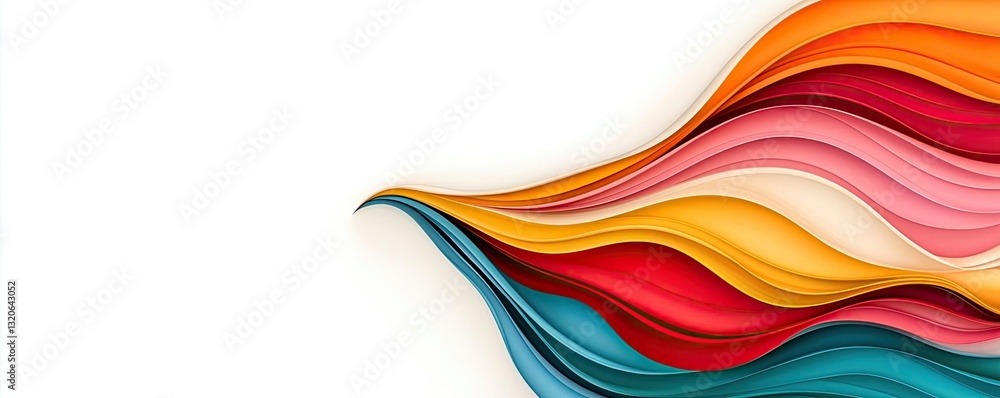 Poster vibrant color art abstract background idea. vibrant waves of color blending seamlessly for artistic 