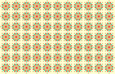 vector seamless pattern with hand drawn flowers, geometric shape pattern vector background assets