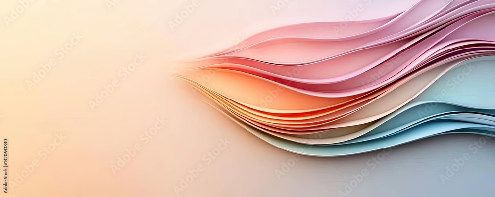 Poster pastel color illustration abstract background concept. abstract wavy lines in pastel colors create a