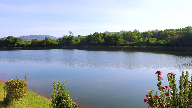 Mun Takua lake in tropical landscape park and nature Thailand.