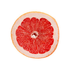 ripe cut grapefruit isolated on white background