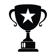 Simple Black and White Trophy Icon
