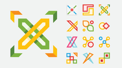 Abstract Geometric Shapes Figures Color Icons