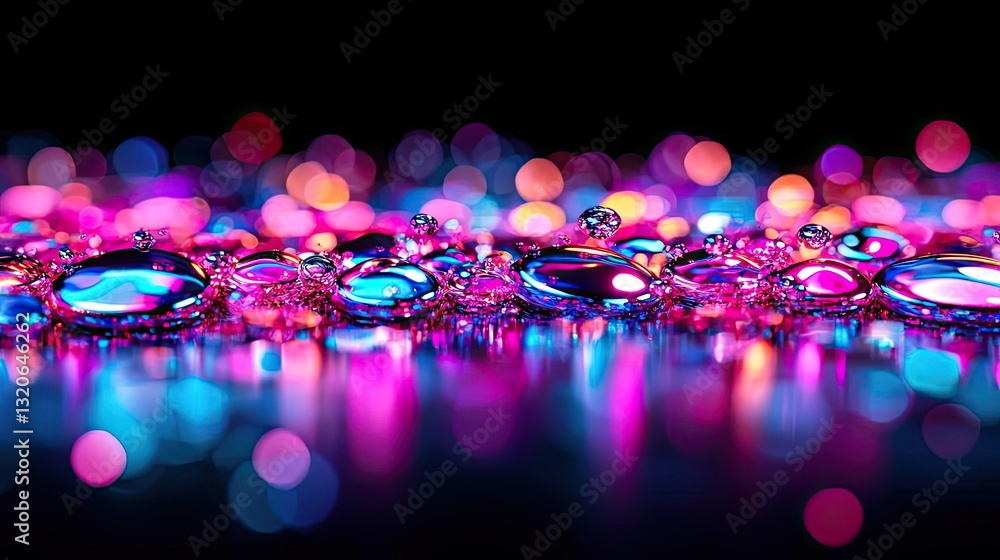 Poster vibrant color art abstract background idea. colorful bokeh and sparkling droplets create a vibrant a