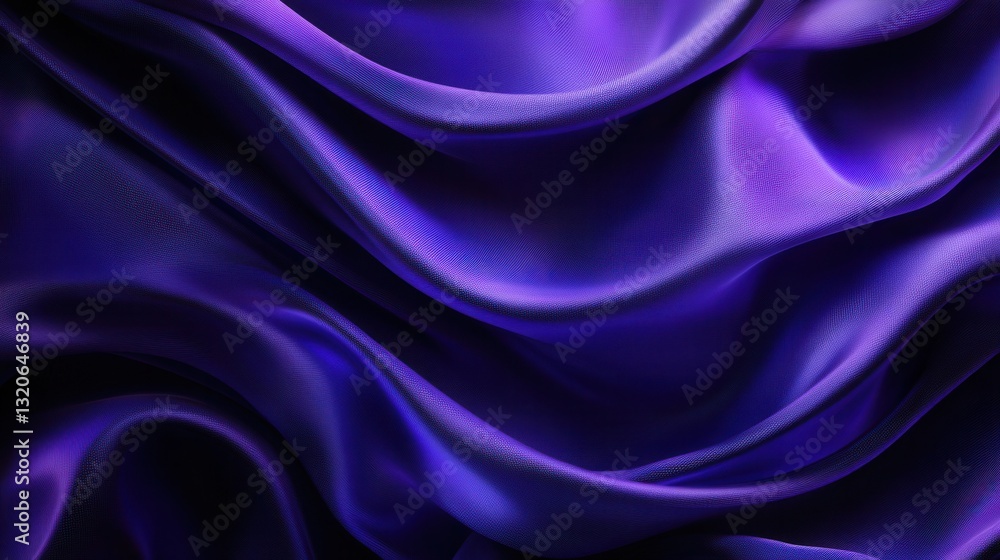 Poster elegant and luxurious abstract flowing violet satin fabric with a captivating texture and folds
