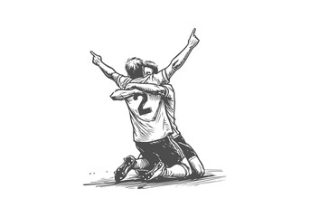  Soccer Player hand drawn sketch illustration vector  © Shutoda