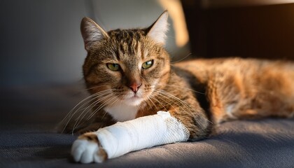 injured cat with bandaged paw resting discover tips on feline care health recovery and veterinary advice for cat injuries