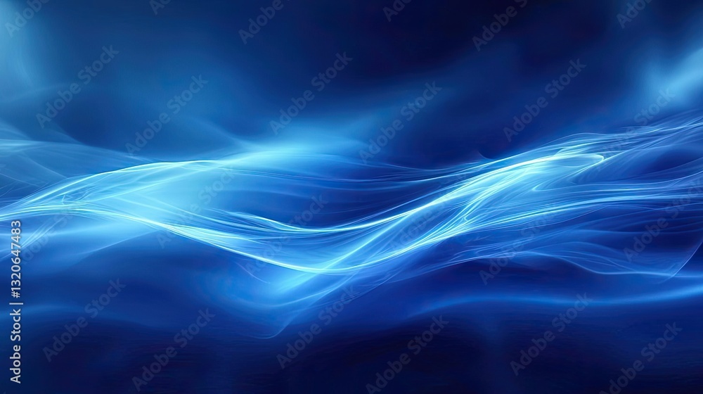 Poster waterscape abstract background concept. abstract blue waves create a serene and tranquil underwater 