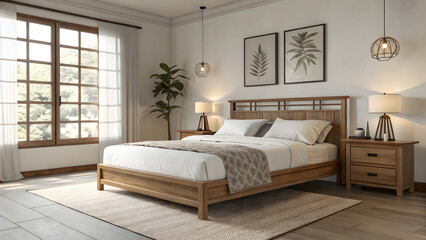 Minimalist bedroom design modern home interior decor cozy atmosphere bright natural light relaxing ambiance