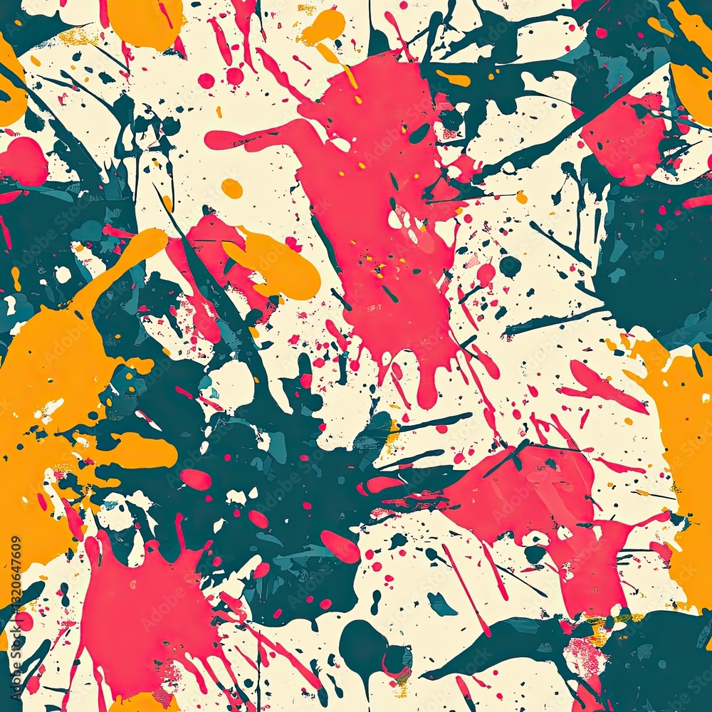 Poster abstract spatter seamless pattern jagged edges random burst design