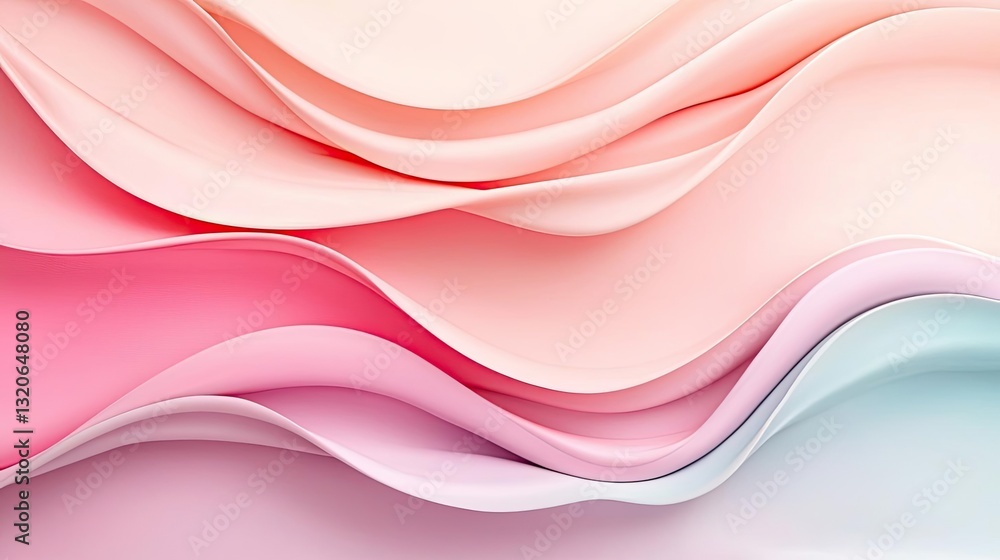 Poster pastel color illustration abstract background concept. abstract wave patterns in soft pink and blue 