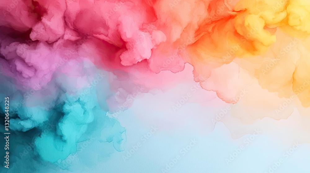 Poster pastel color illustration abstract background concept. colorful smoke swirl creating a vibrant abstr