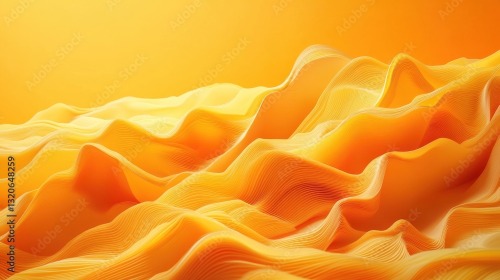 Poster abstract waves of flowing fabric in shades of orange, creating a dynamic and artistic composition