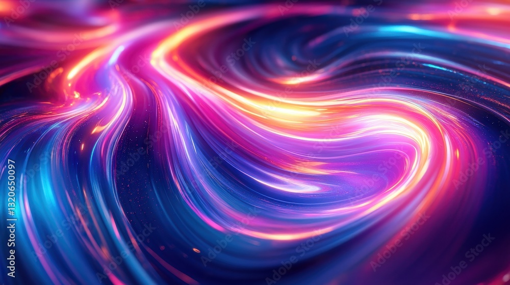 Aufkleber a vibrant abstract swirl of glowing lines and curves, creating a sense of motion and energy