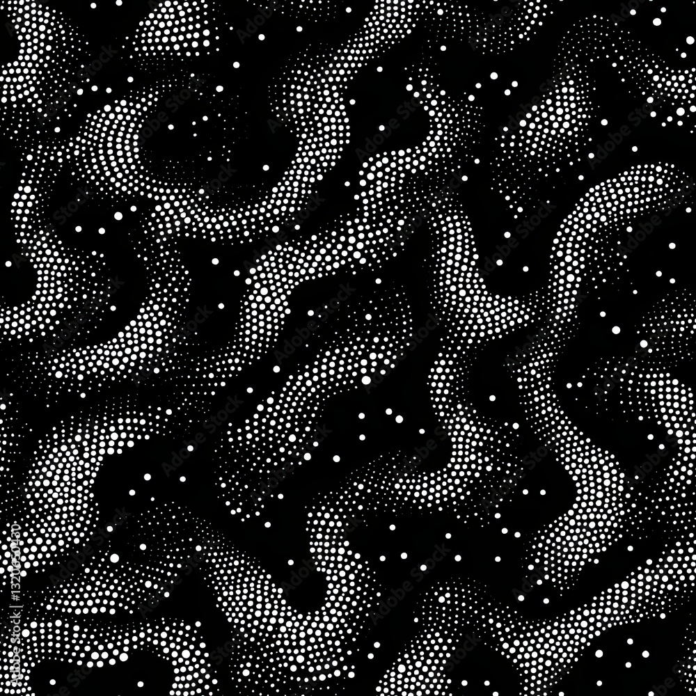 Poster abstract stipple design seamless pattern of clustered dots for modern textures